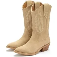 LASCANA Stiefel, Chelseaboots Cowboy Stiefelette, Western Stiefel, Ankleboots aus hochwertigem Leder