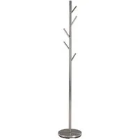 Home4You Kleiderständer Garderobenständer, Höhe 170 cm, Edelstahl, mit 5 Haken, Ø 30 cm