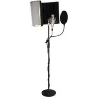 Pronomic Standmikrofon CM-100 Studio Großmembran- Kondensatormikrofon (Komplettset Popschutz schwarz, 10-tlg), inkl. Mikrofonständer, Micscreen, 5m XLR-Kabel