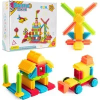 COIL Steckspielzeug, Bausteine ​​in Borstenform, Igelblöcke Spielbauklötze, (100 St), STEM, Baukasten, sichere Bausteine, für Kinder ab 3 Jahren