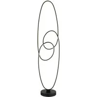 GLOBO LIGHTING Stehlampe SPIRA, LED fest integriert, Stehleuchte Schwarz, Opal, Fußtritt, dimmbar, LED 39W