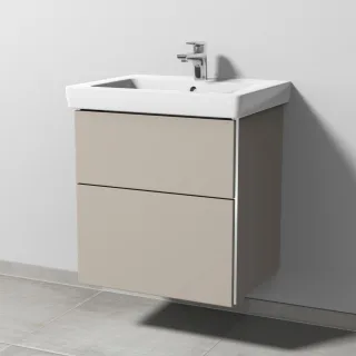 Sanipa 3way Waschtischunterbau zu Villeroy & Boch Subway 2.0 Waschtisch mit 2 Auszügen, Kaschmir-Mat BP6121U