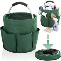 HEYHIPPO Aufbewahrungskorb Große Gartentasche 600D Oxford-Gewebe, wasserdicht, tragbar, 28×28 cm (Aufbewahrungstasche für Garten, Reinigung, Picknick & Camping), Faltbarer Aufbewahrungskorb für die Hand–Mehrzweck-mehreren Taschen