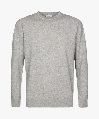 Profuomo - Grauer Wollmix Rundhalsausschnitt hellgrau - Gr. - XL