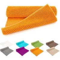 heimtexland Badematte Badvorleger Chenille Badteppich Duschvorleger, rutschhemmend beschichtet, Fußbodenheizung geeignet, schnell trocknend, strapazierfähig, fußbodenheizungsgeeignet, rutschfest, saugstark, Polyester, rechteckig, 45x50 cm, Hochflor, 