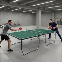 SPORTNOW Tischtennisplatte Tischtennistisch Klappbar, Stahl, Grün (Tischtennistisch, 1-tlg., mit Rollen), 274 x 152,5 x 76, Grün