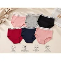 EloModa Taillenslip Damen Slips 6er Pack Baumwolle – bequem & atmungsaktiv (6-St)