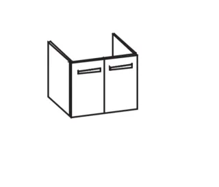 Artiqua 412 Waschtischunterschrank für Softmood T0557, Stahlgrau, 412-WU2T-I30-7142-88 412-WU2T-I30-7142-88