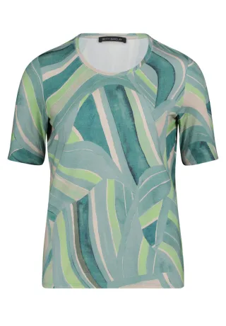 Betty Barclay - T-Shirt mit grafischem Muster und Rundhalsausschnitt grün - Gr. - 46
