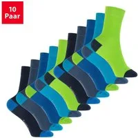 Footstar Basicsocken Kinder Baumwollsocken (10 Paar) Ferse & Spitze abgesetzt