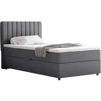 Homesy Boxspringbett EVEREST – Komfortables Einzelbett im modernen Trenddesign (Bett inkl. einem Bettkasten und Topper), Große Auswahl an Polsterfarben