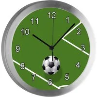 CreaDesign Funkwanduhr Funkuhr, Kinder Wanduhr, Kinderuhr, Kinderzimmer Fußball (geräuscharmes Uhrwerk)