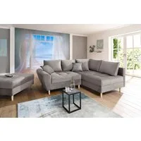 Home affaire Ecksofa Rice L-Form, B: 223 cm - OTTO. Verlässliche Qualität., Set: Sofa & Hocker, 3 Zierkissen, Federkern