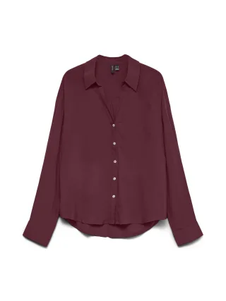 VERO MODA - VMAURA LS SHIRT WVN NOOS Windsor Wine - Gr. - XS