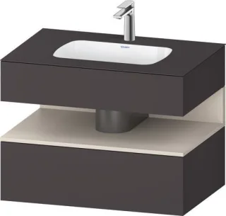 Duravit Qatego Einbauwaschtisch mit Konsolenwaschtischunterbau Graphit & Taupe Matt & Supermatt 800x QA4785091800000