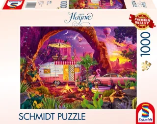 Schmidt Puzzle 58574 - Jeff Haynie: Camping-Paradies in der Wüste [1.000 Teile]