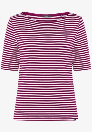 zero - Ringelshirt mit U-Boot Ausschnitt pink - Gr. - 36
