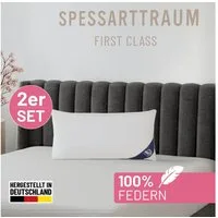 SPESSARTTRAUM Federkissen FIRST CLASS, Kopfkissen 1-tlg. oder 2-tlg. 40x80 oder 80x80 cm, Füllung: 100% Federn, Bezug: 100% Baumwolle, hergestellt in Deutschland, allergikerfreundlich, im Set günstiger