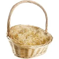 Kobolo Dekokorb Geschenkkorb Präsentkorb natur Weide mit Holzwolle, Weidenkorb Gesche (1 Stück, 1 St., kein Set), Größe 1 34x28x11,50/36 cm