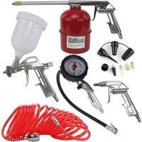 TRUTZHOLM Druckluftgeräte-Set Reifenfüller Ausblaspistole Farbspritzpistole 13 tlg. Druckluftzubehör, Set, 13-tlg., inkl. 5 Meter Spiralschlauch mit Knickschutz