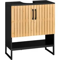 SoBuy Waschbeckenunterschrank BZR202 Waschbeckenunterschrank 60 cm breit, Badezimmerschrank, Unterschrank