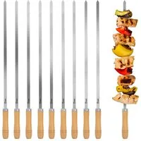 BBQ-Toro Grillspieß Edelstahl Grillspieße mit Holzgriff (10 Stück), 54 cm, Spießset (Set, 10-St., 10 Stück), Ideal geeignet für Schaschlik, Rotisserie und vieles mehr