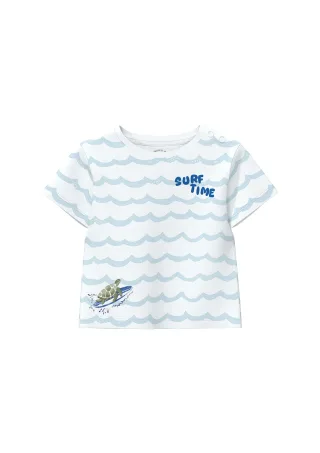 s.Oliver - T-Shirt türkis/weiß - Gr. - 86