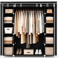 Best for Home Kleiderschrank Stoffe Schränke with Kleider Stab XXL faltbare Schränke mit zipper
