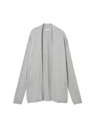 Tom Tailor - Strickjacke mit aufgesetzten Taschen grau - Gr. - S