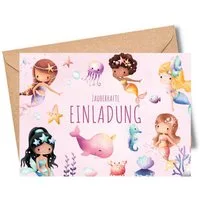 MeinBaby123® Einladungskarten Kindergeburtstag inkl. 10 Umschläge, Kindergeburtstag Jungs und Mädchen, Geburtstagseinladungen Kinder