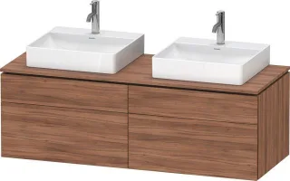 Duravit L-Cube Konsolenwaschtischunterbau wandhängend Nussbaum Matt 1420x550x482 mm - LC4872B7979000 LC4872B79790000