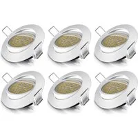 Brandson LED Einbaustrahler Deckenspot schwenkbar, Ultra Flach, Warmweiß 3000K, 5W, 320 Lumen, Dimmfunktion, Schwenkmechanismus (30° vertikal), LED fest integriert, warmweiß, Slim Einbauleuchte, Einbauspot Edelstahl Optik, Alu Deckenstrahler
