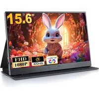 Bundviel 15,6-Zoll tragbarer Monitor mit USB-C & HDMI, 1080P FHD Portabler Monitor (40 cm/15.6 ", 1920 x 1080 px, FHD, 3 ms Reaktionszeit, 60 Hz)