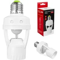Maclean Lampenfassung MCE24 Lampenfassung E27 mit 360° Bewegungsmelder, (1-St), Automatischer Lichtschalter bis 60W, 6m Reichweite