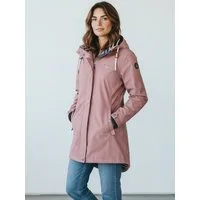 Dry Fashion Regenjacke Kiel Damen Regenmantel - Outdoor-Jacke Parka Wasserdicht & Winddicht Verschweißte Nähte, Kapuze verstellbar, abgedeckter Reißverschluss