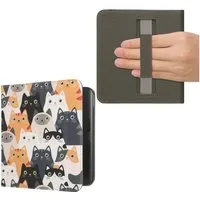 kwmobile E-Reader-Hülle Schutzhülle für Kobo Kobo Libra Colour / Tolino Vision Color Hülle, eReader Flip Case mit Handschlaufe und Auto Sleep Funktion