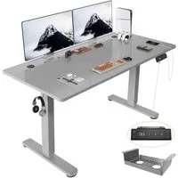 HOMALL Schreibtisch Höhenverstellbarer Schreibtisch mit 3 Höhen-Speicherfunktionen (Mehrere GrdBen 120/140/160/180/200 cm mit 1 USB-Ladanschlus Tischplate mit einerTiefe von 80 cm Der Tisch besteht aus ver Tischplaten)