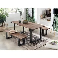 SIT Esstisch Tops&Tables, Tischplatte aus Akazie mit Baumkante wie gewachsen