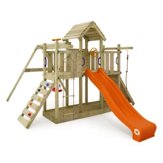 Kletterturm Smart Twister - Spielturm mit Schaukel und Kletterwand für Abenteurer - Garten Spielplatz mit Rutsche und Strickleiter - Wickey