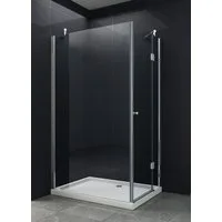 Home Systeme Eckdusche SIDE Duschkabine Dusche Duschwand Duschabtrennung Duschtür Glas ESG, BxT: 120x80 cm
