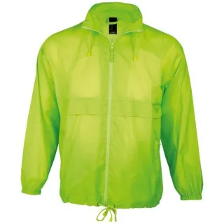 SOLS Unisex Surf Windbreaker / Jacke, besonders leicht (Neon Grün)