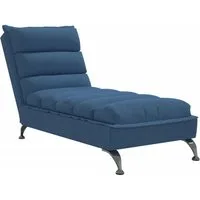 vidaXL Chaiselongue Chaiselongue mit Kissen Blau Stoff, 1 Teile