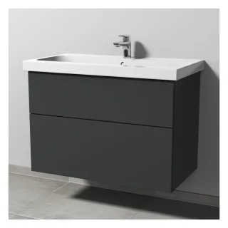 Sanipa 3way Waschtischunterbau zu Geberit iCon Light Waschtisch mit 2 Auszügen, Anthrazit-Matt SM57522