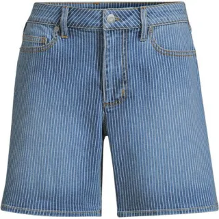 Soft Denim Mid Waist Jeansshorts 18 cm in Plus-Größe, Damen, size: plus, Weiß, Baumwoll-Mischung, by Lands' End