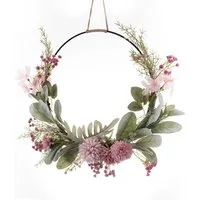 Minicloss Dekokranz Künstliche Blumen Orchidee Kranz,Türkranz Frühling,Garten Dekor