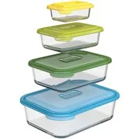 Joseph Joseph Auflaufform Nest Storage, Glas, (4-St), Borosilikatglas, 1 x 2,5 Liter, 1 x 1,3 Liter, 1 x 550 ml, 1 x 130 ml