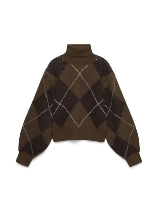 VERO MODA - VMDARLA LS ROLLNECK PULLOVER GE Cocoa Brown - Gr. - XS