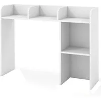 COSTWAY Regal-Schreibtisch, mit 4 Ablagen, offenem Fach, bis 45kg, 94x25x74cm