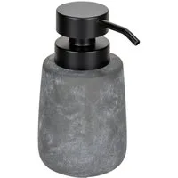 WENKO Seifenspender Sacile, Dosierspender aus hochwertiger Keramik, moderne Beton-Optik, 400 ml