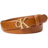 Calvin Klein Ledergürtel ROUND CK BUCKLE 30MM BELT SMOOTH Größenverstellbar mit Metallschließe